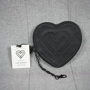 Lady Gaga Elton John Love Bravery Black Heart Zip Coin Purse Card Holder Wallet